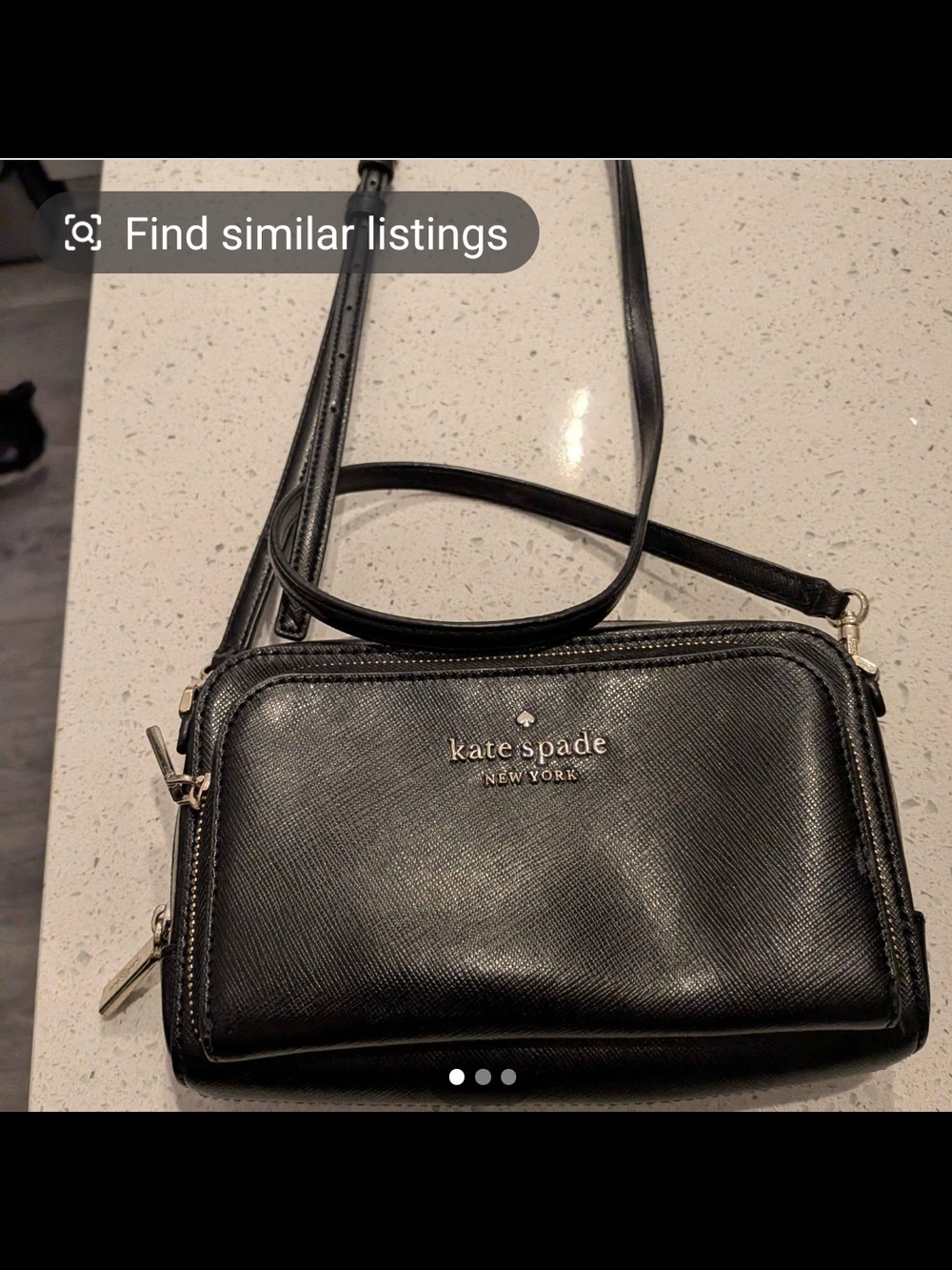 kate spade black saffiano leather crossbody bag